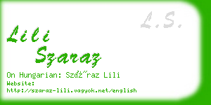 lili szaraz business card